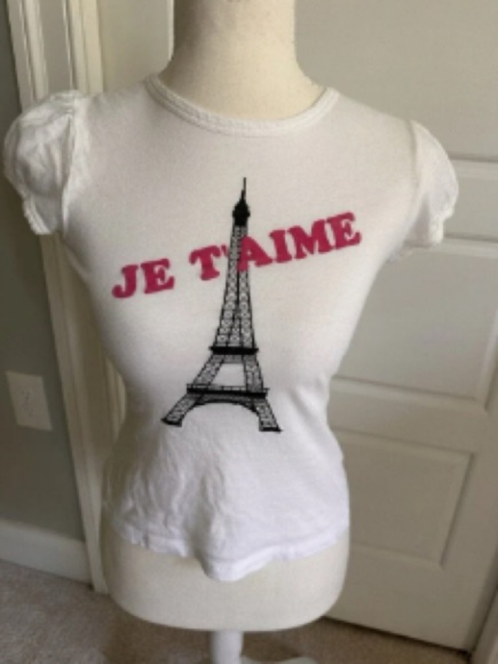 White Kids 'Je T'aime' Eiffel Tower Short Sleeve Tee